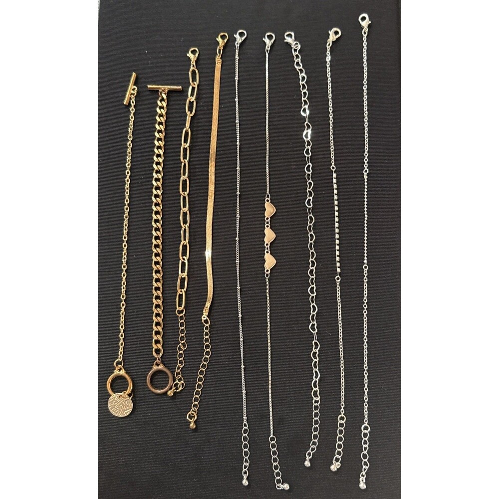 Lot of 9 Jewelry Bracelet Lot Assorted Mixed Pieces All Wearable Bracelets